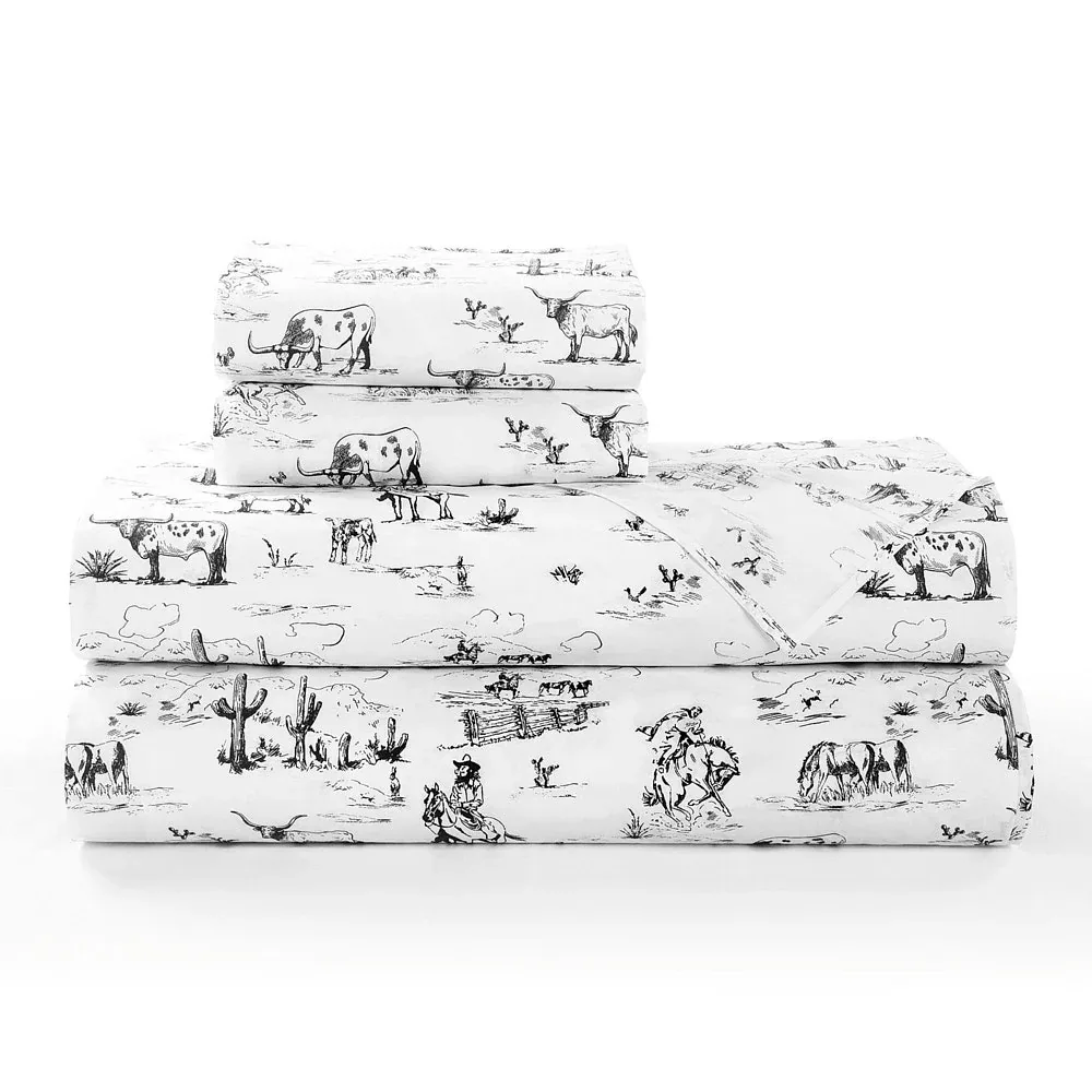 Hiend Accents Ranch Life Black/White Sheet Set - Image 2