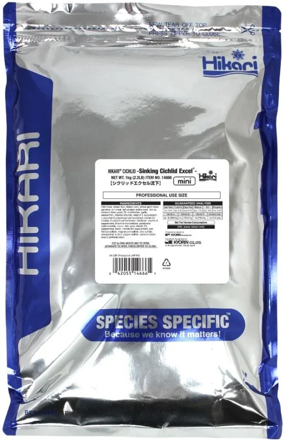 Hikari Cichlid Excel Sinking Fish Food - Mini Pellet