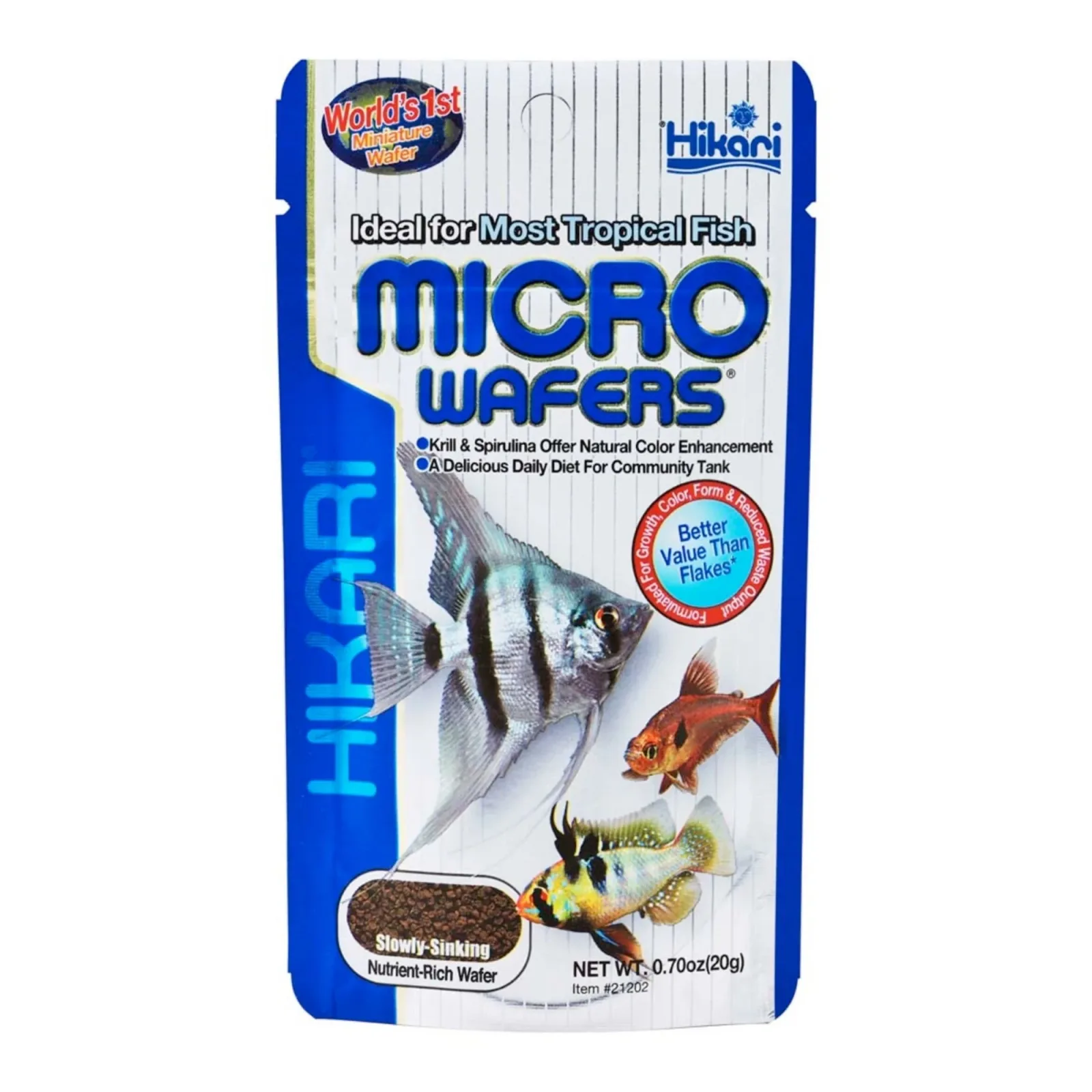 Hikari USA Tropical Micro Wafers Slow Sinking Wafer Fish Food 0.7 oz