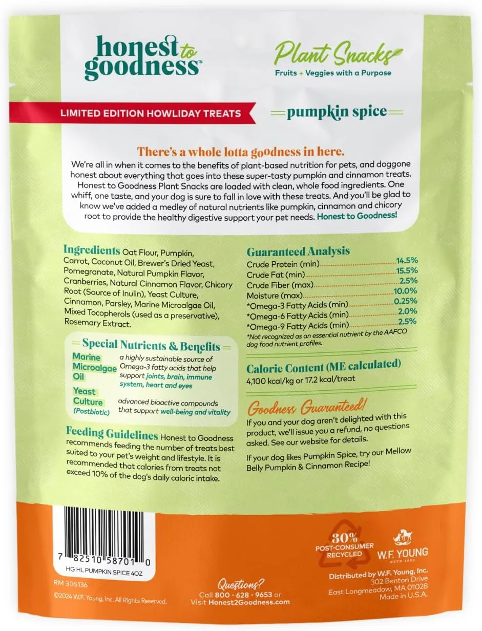 Honest To Goodness Dog Treats Pumpkin Spice 4oz - Image 2