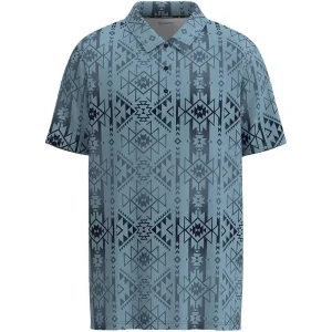 Hooey Cowboy Golf Weekender Blue Aztec Polo