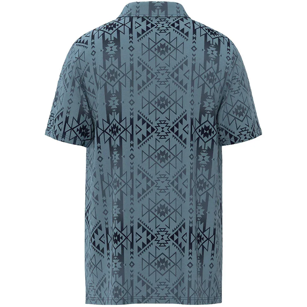 Hooey Cowboy Golf Weekender Blue Aztec Polo - Image 2
