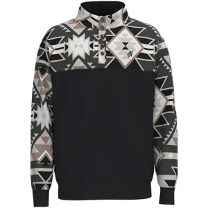 Hooey Mens Black Aztec Stevie Pullover