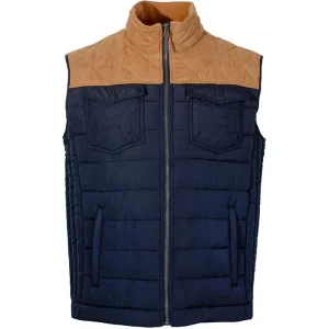 Hooey Mens Navy/Tan Packable Vest