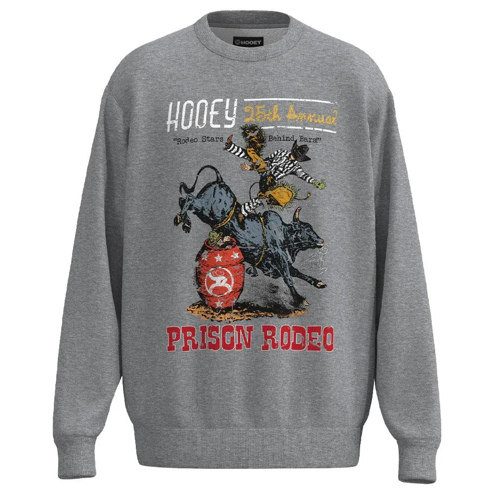 Hooey Mens Prison Rodeo Grey Pull Over