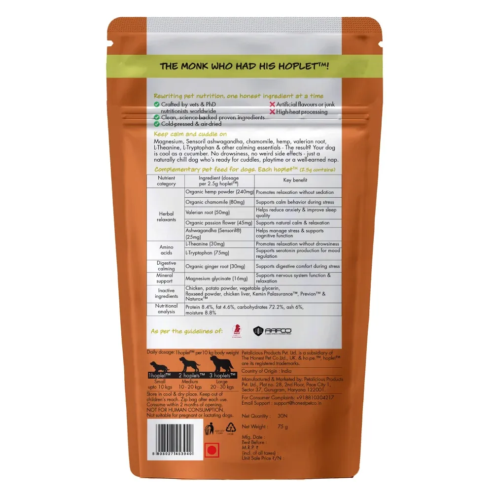 Hope Chicken Flavoured Calming Supplement for Dogs - Image 2