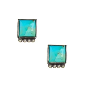Horse Money Turquoise Kingman Turquoise Stud Earrings