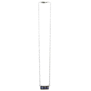 Horse Money Turquoise Lapis 18in. Bar Necklace