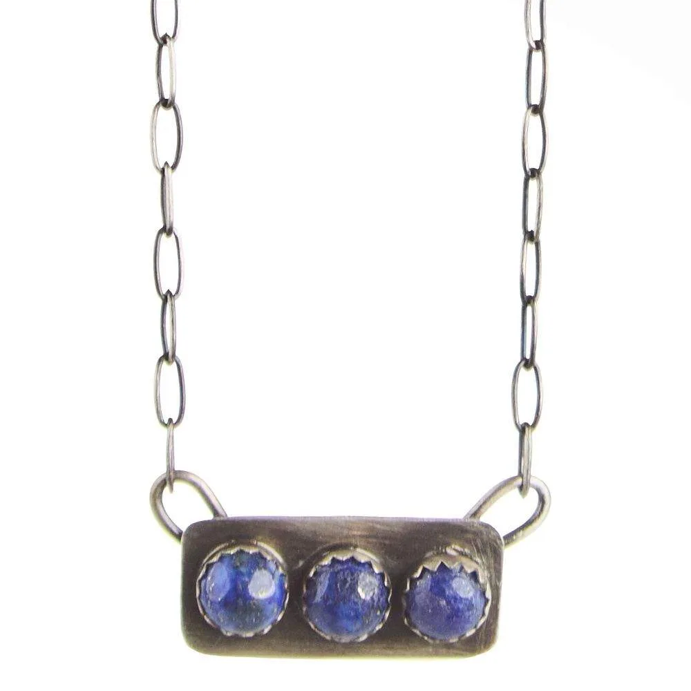 Horse Money Turquoise Lapis 18in. Bar Necklace - Image 2