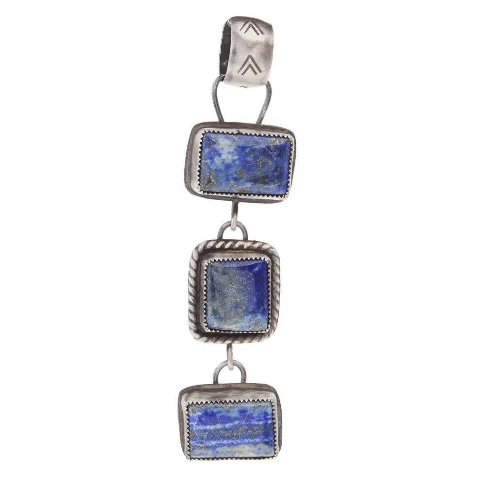 Horse Money Turquoise Lapis 3 Stone Lariat Pendant