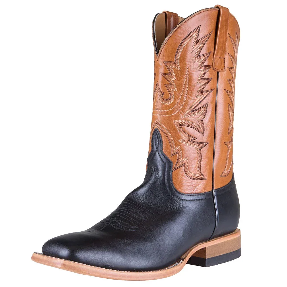 Horse Power Boots Men's Black Full Grain Vamp 11in Canuto Cinnamon Top