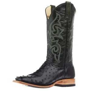 Horse Power Top Hand Men's Black Full Quill Ostrich 13in. Emerald Explosion Top