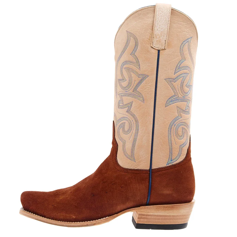 Horse Power Top Hand Men's Brandy Smooth Ostrich Reverse Vamp 13in Bleached Bone Top - Image 2