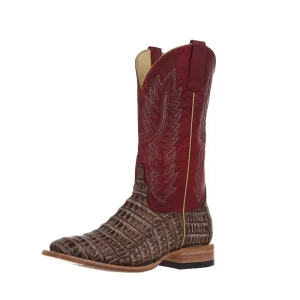 Horse Power Top Hand Men's Cigar Sundance Caiman Tail Vamp 13in Red Texas Top