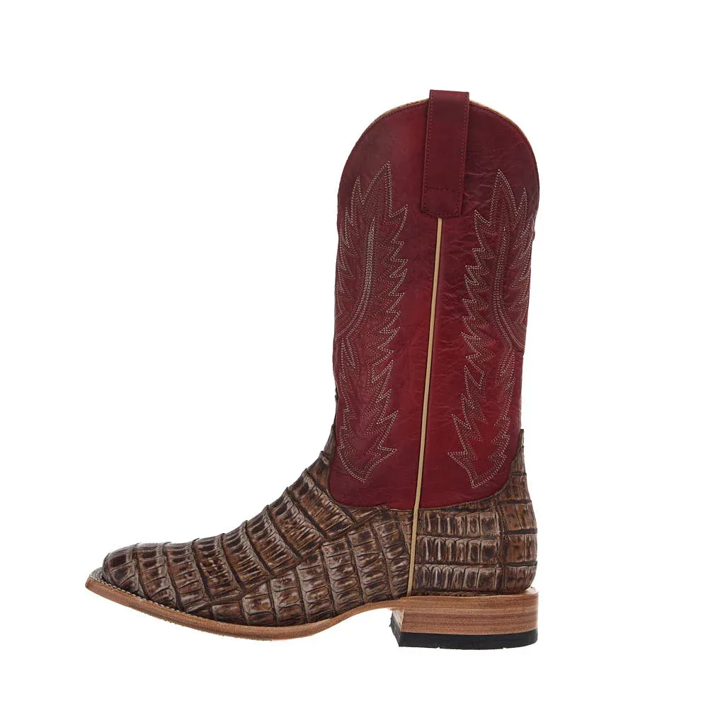 Horse Power Top Hand Men's Cigar Sundance Caiman Tail Vamp 13in Red Texas Top - Image 2