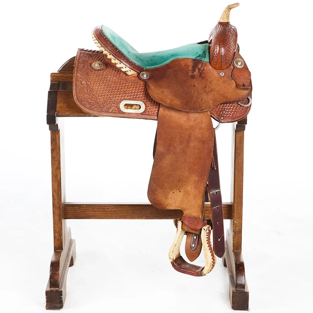 Horseman's Used 15in Blue Seat Barrel Saddle - Image 2