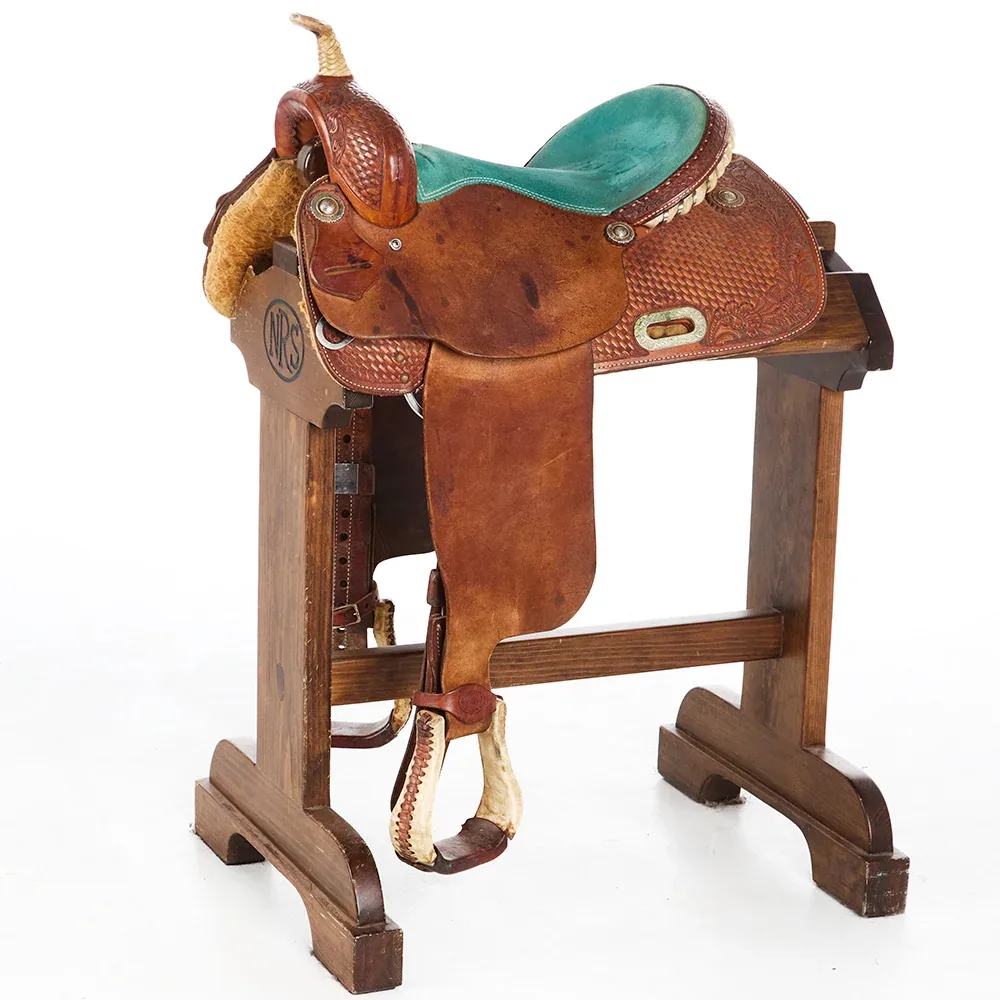 Horseman's Used 15in Blue Seat Barrel Saddle
