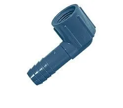 Hose Barb Fitting 90 deg. Elbow, 0.75" FPT x 1" Insert