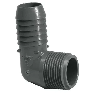 Hose Barb Fitting 90 deg. Elbow, 1" MPT x 1" Insert