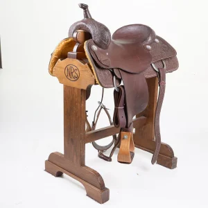 Hud Roberts Used 15.5in 1/2 Breed Spider Stamp Cutting Saddle