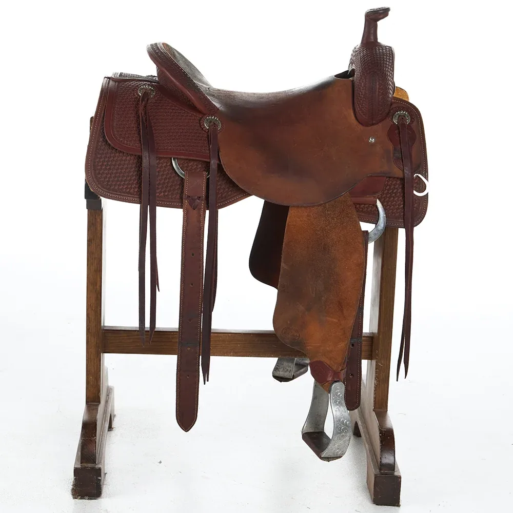 Hud Roberts Used 16.5in 1/2 Breed Basket Stamp Ranch Cutter - Image 2