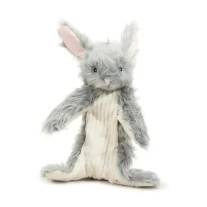 HuggleHounds Birch Bunny X-Brace Tough Squeaky Plush Dog Toy