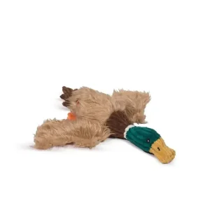HuggleHounds Drake Duck X-Brace Tough Squeaky Plush Dog Toy