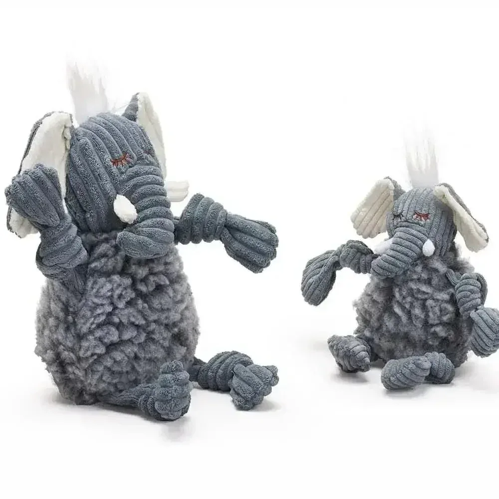 HuggleHounds Ellamae Elephant HuggleFleece FlufferKnottie Plush Dog Toy