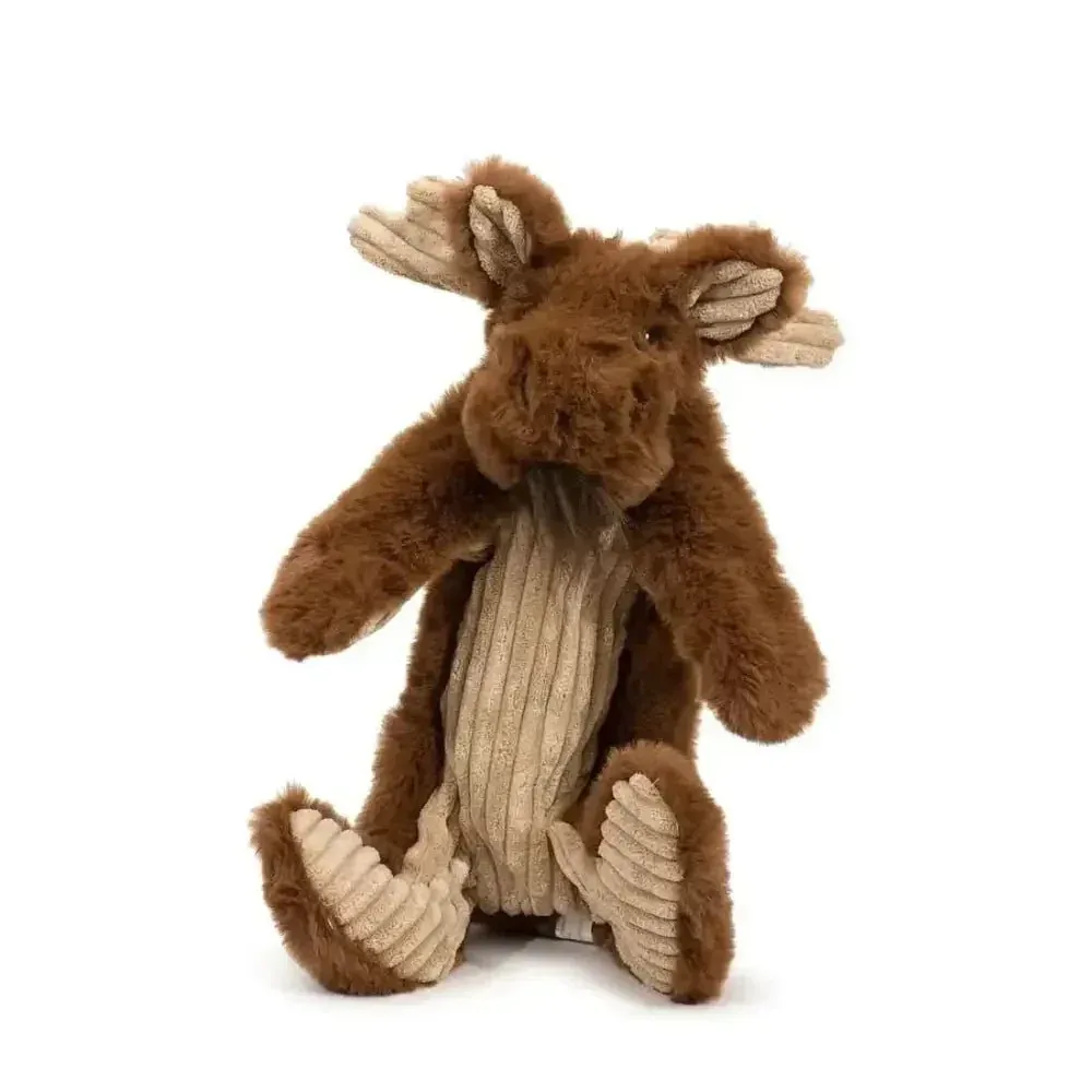 HuggleHounds Maple Moose X-Brace Tough Squeaky Plush Dog Toy