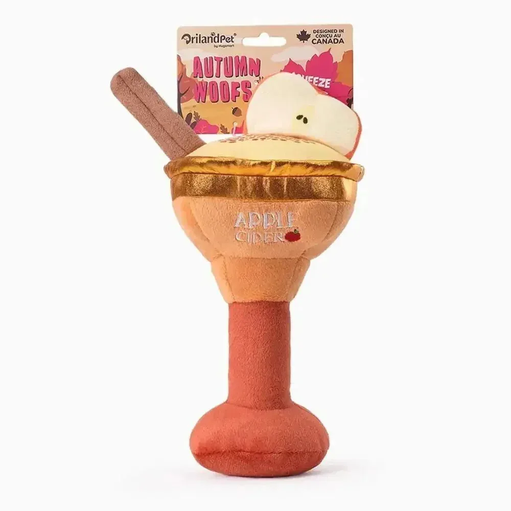 Hugsmart Oriland Pet Autumn Woofs Apple Cider Cocktail Plush Dog Toys