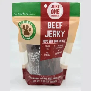 Hungry Paws Beef Jerky Dog Treats - 100% Natural 8oz
