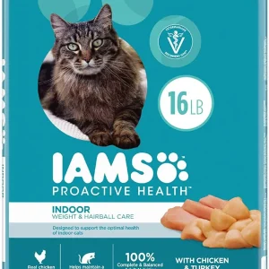 Iams ProActive Health Indoor Weight Hairball Dry Cat Food - 16 lb Bag