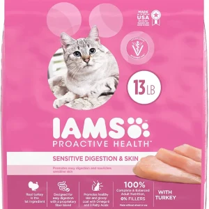 Iams ProActive Health Sensitive Digestion & Skin Dry Cat Food - 13 lb Bag
