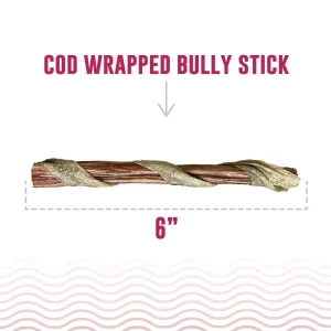 Icelandic+ Bully Stick Wrapped with Fish Skin Dog Treats