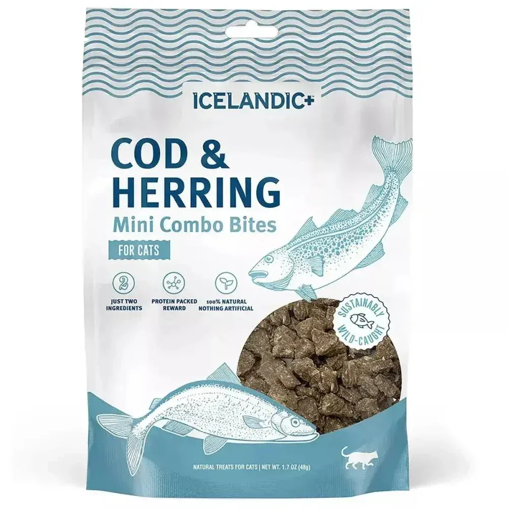 Icelandic+ Cod & Herring Mini Combo Bites Treats For Cats 1.7 oz