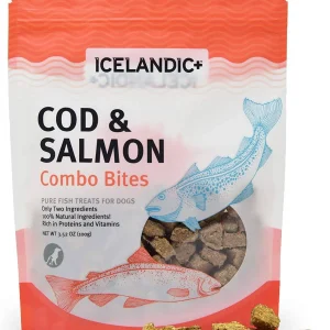 Icelandic+ Cod & Salmon Combo Bites Natural Chewy Cat and Dog Treats - 3.52 oz