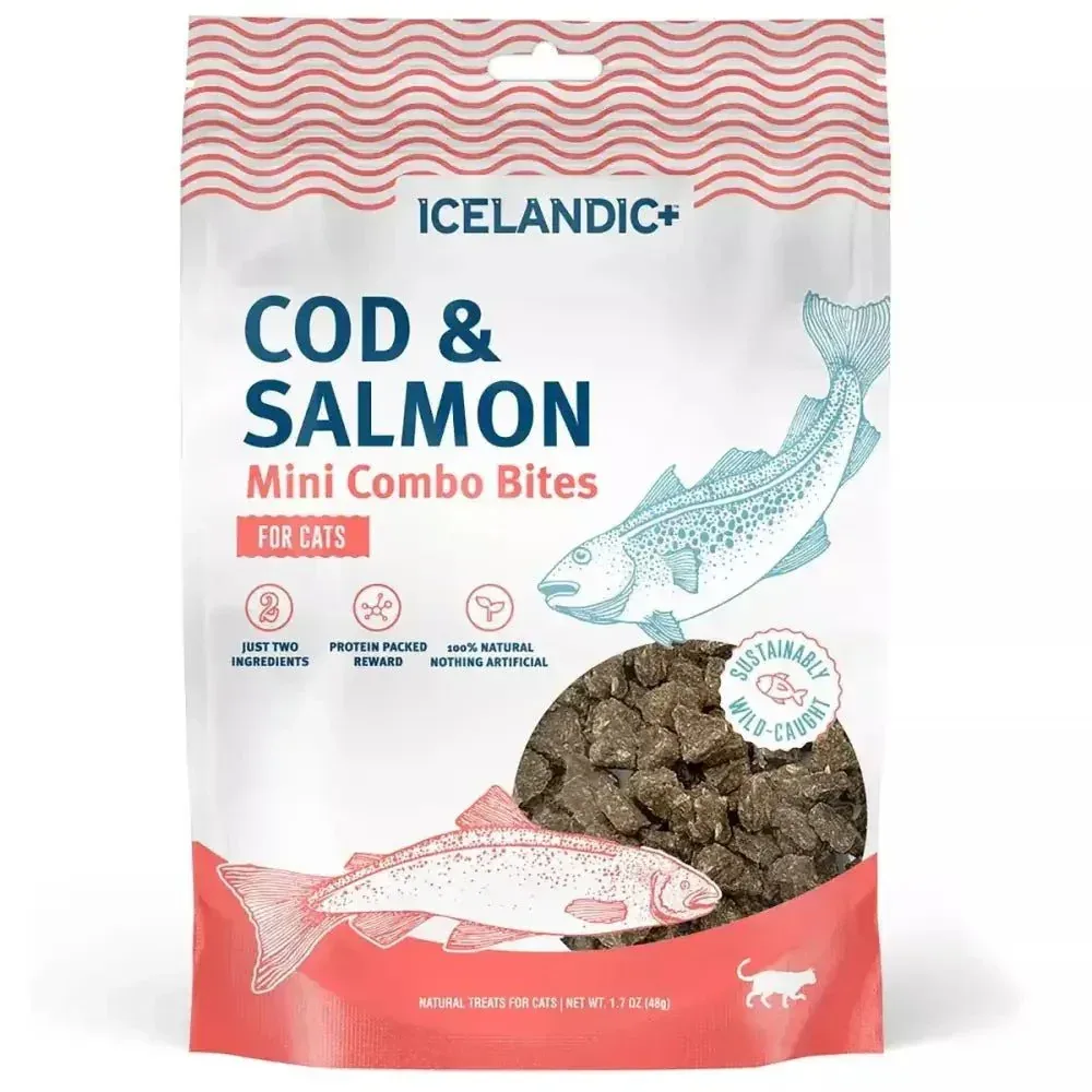 Icelandic+ Cod & Salmon Mini Combo Bites Treats For Cats 1.7 oz