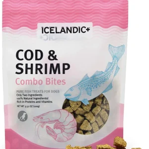 Icelandic+ Cod & Shrimp Combo Bites Natural Chewy Cat and Dog Treats - 3.52 oz