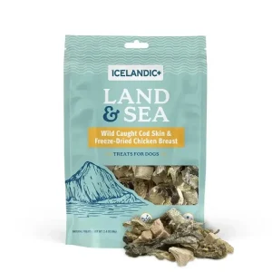 Icelandic+ Land & Sea Cod Skin Freeze-Dried Chicken Dog Treat 2.4 oz