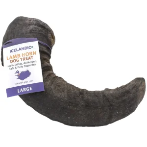Icelandic+ Large Lamb Horn Refill Natural Dog Chews - 24 Count