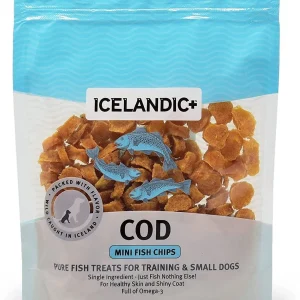 Icelandic+ Mini Cod Fish Chips Natural Dehydrated Cat and Dog Treats - 3 oz