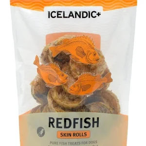 Icelandic+ Redfish Skin Rolls Natural Dehydrated Cat and Dog Treats - 3 oz