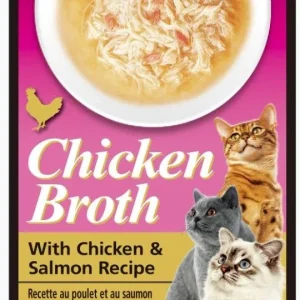 Inaba Chicken Broth with Chicken and Salmon Recipe Side Dish for Cats