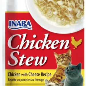Inaba Chicken Stew Chicken with Cheese Recipe Side Dish for Cats - 6 Pack