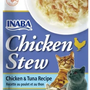 Inaba Chicken Stew Chicken with Tuna Recipe Side Dish for Cats - 6 Pack