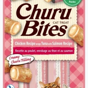 Inaba Churu Bites Cat Treat Chicken Recipe wraps Tuna with Salmon Recipe