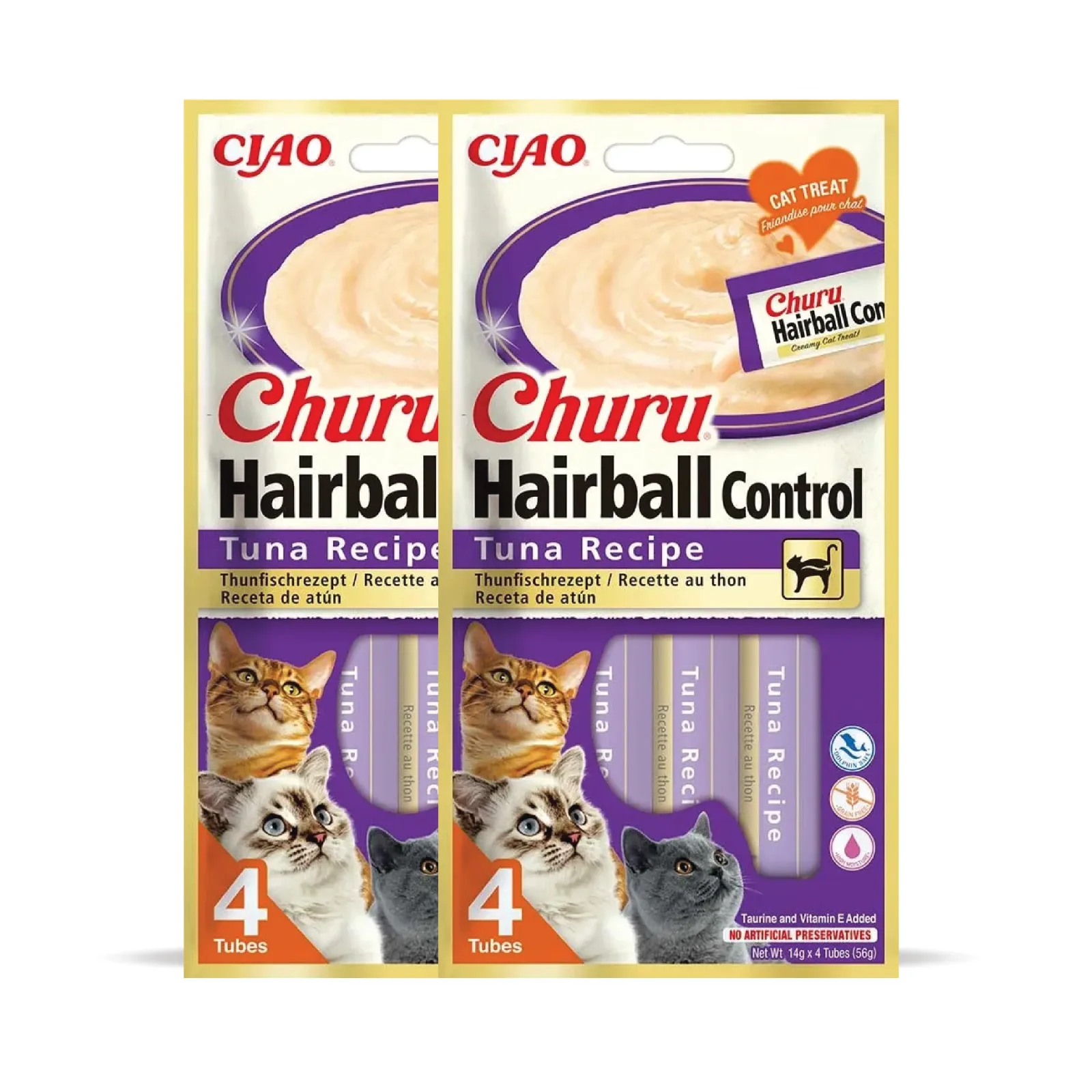INABA Churu Hairball Tuna Recipe Creamy Cat Treats - Image 2