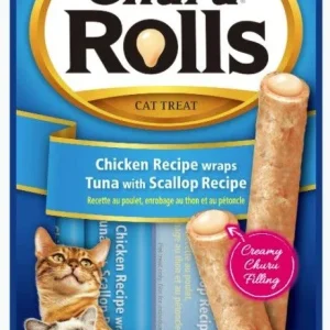Inaba Churu Rolls Cat Treat Chicken Recipe wraps Tuna with Scallop Recipe