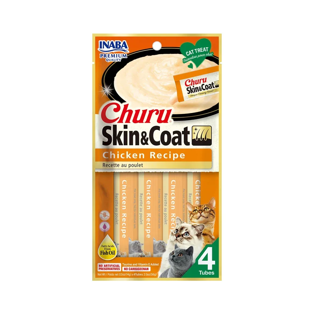 INABA Churu Skin & Coat Chicken Recipe Creamy Cat Treats