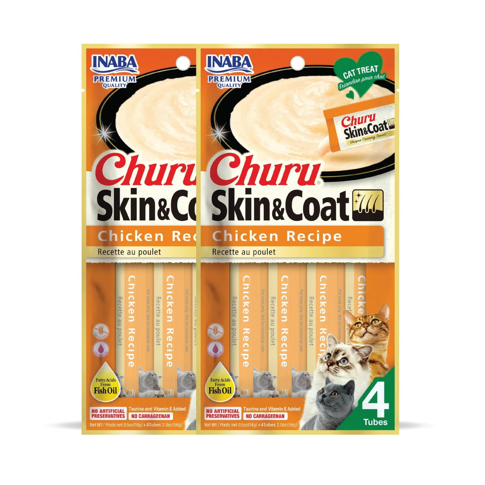 INABA Churu Skin & Coat Chicken Recipe Creamy Cat Treats - Image 2